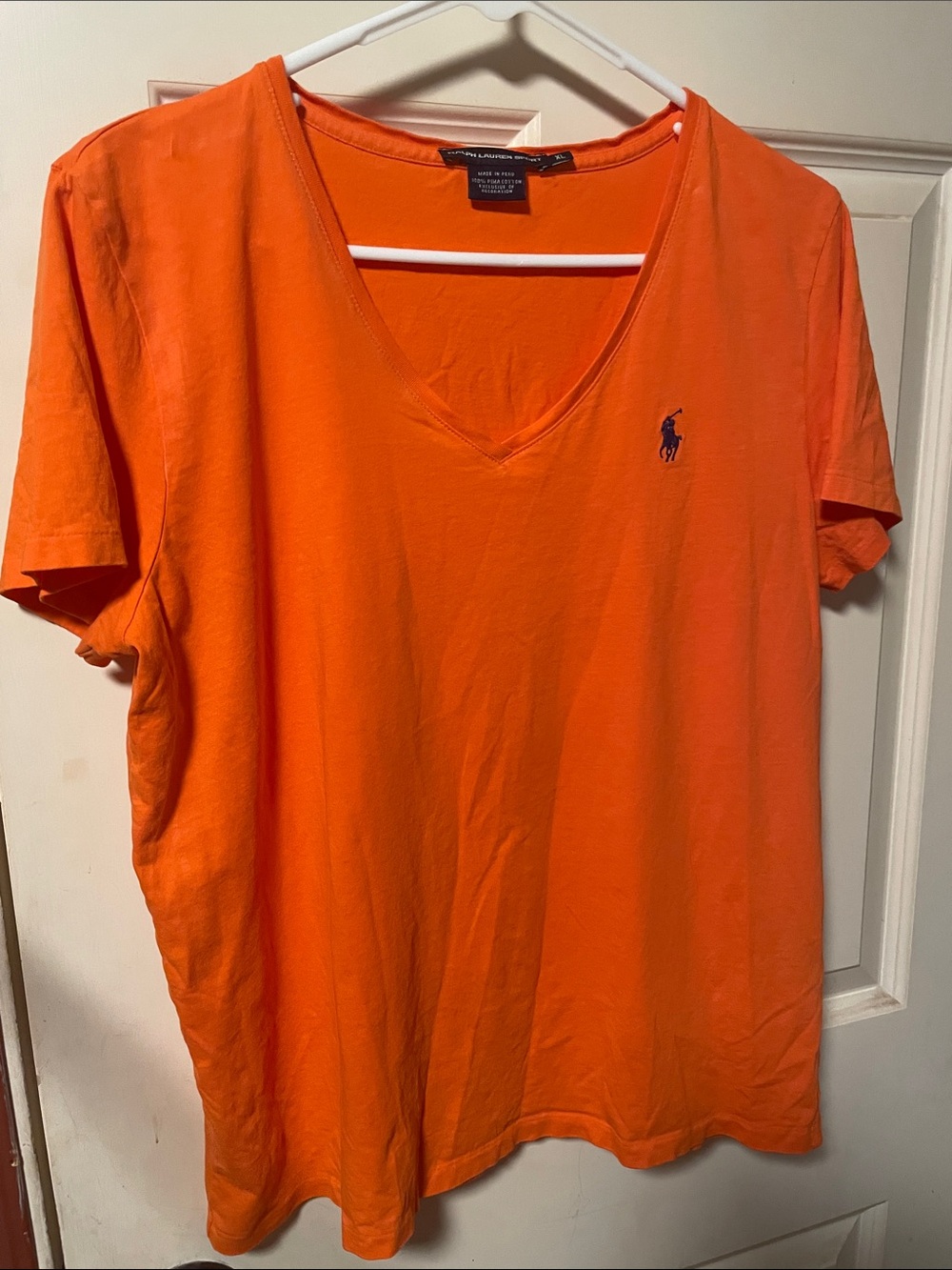 Ralph Lauren Orange Pima Cotton Crew Tee